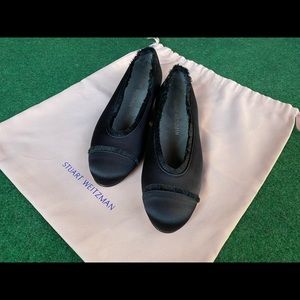 Stuart Weitzman black Satin Ballet Flats
